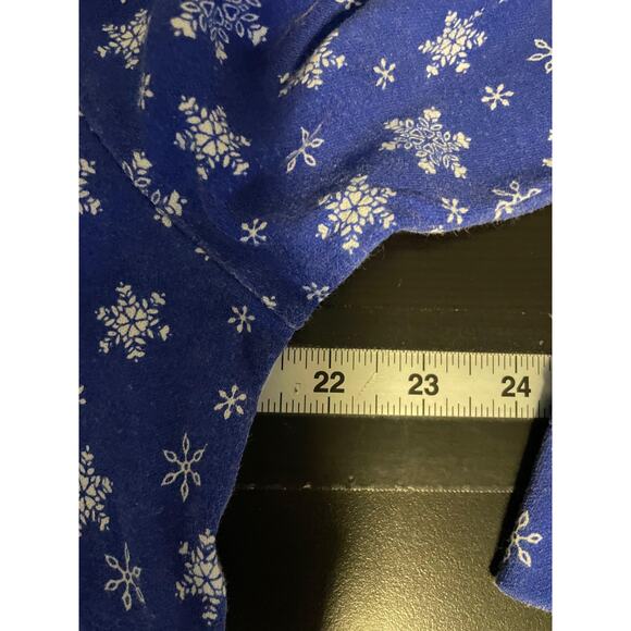 Vintage NutCracker Shirt Womens XL Blue Snowflake Mock Neck Long Sleeve Holiday - Picture 5 of 7